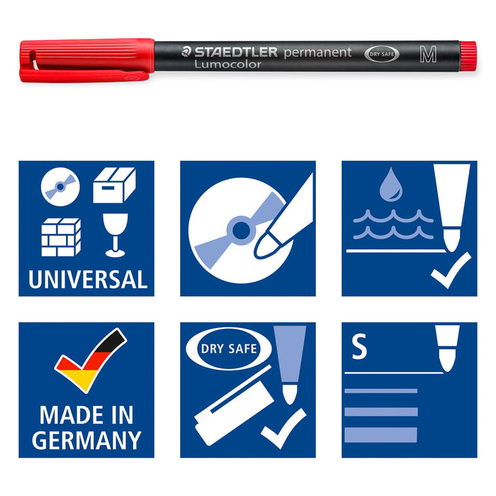 Staedtler Lumocolor Permanent Universal Superfine Line Pens Pack of 4