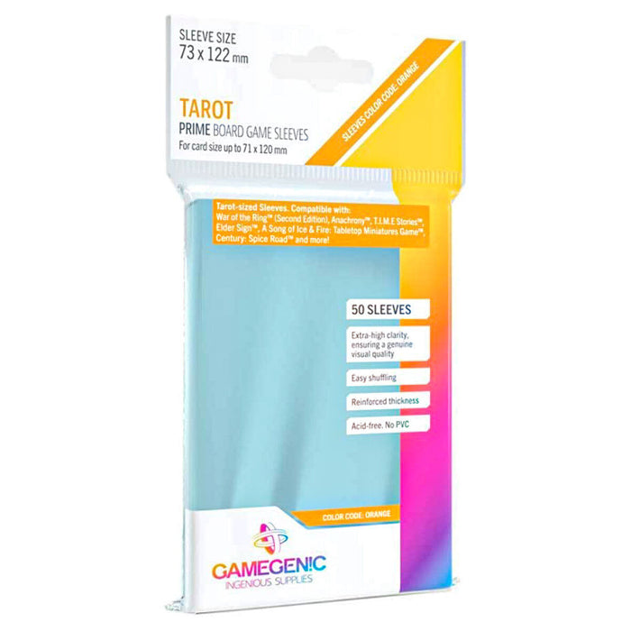 Gamegenic Tarot 50 Prime Board Game Sleeves 73 x 122mm Colour Code: Orange