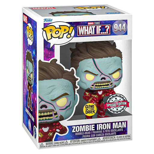 Funko Pop! Marvel What If...? Zombie Iron Man Bobble-Head Figure Glow in the Dark Special Edition # 944