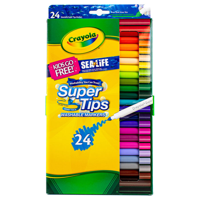 Crayola 24 Super Tips Washable Coloured Markers