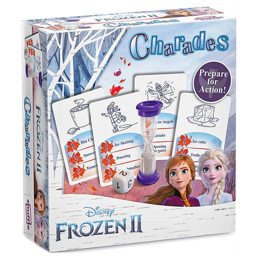 Frozen 2 Charades blue box with Disney characters 