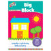 Big Block GALT colouring book with colourful front page cover with house and trees on 
