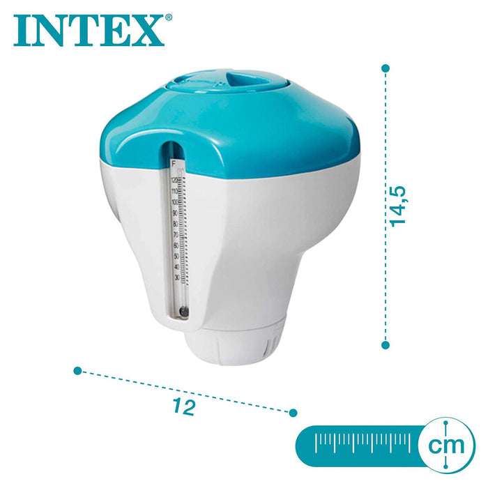 Intex Krystal Clear Pool Basics 2-in-1 Floating Chlorine Dispenser with Thermometer