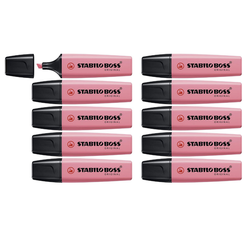 STABILO BOSS ORIGINAL Pastel Cherry Blossom Pink Highlighter Box of 10