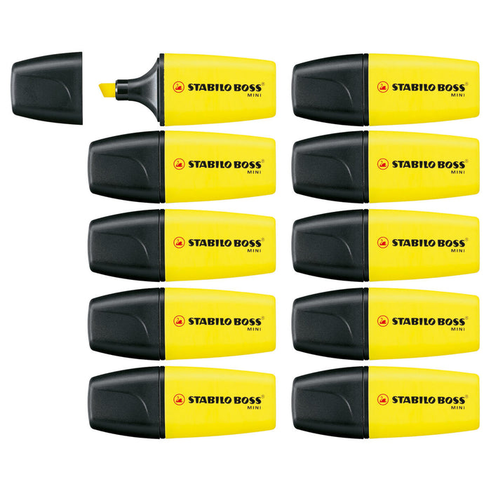 STABILO BOSS MINI Yellow Highlighter Box of 10