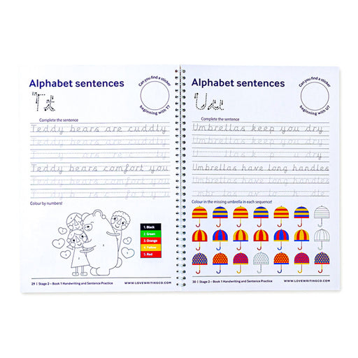 Love Writing Co. Handwriting and Sentence Practice Stage 2 Book 1 Age 6-9
