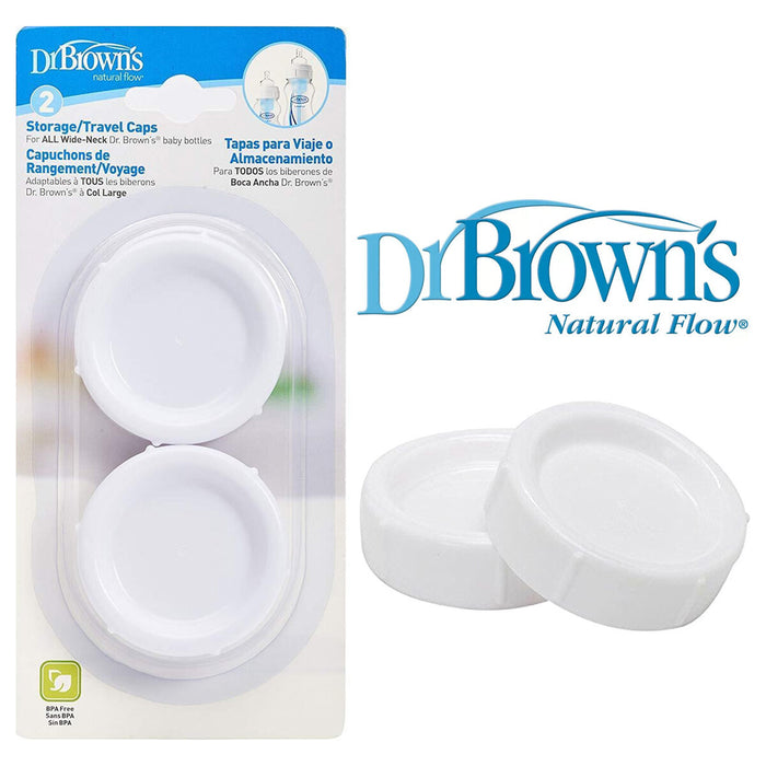 Dr Brown's Travel Caps for Wide Neck Bottles (Pack of 2)