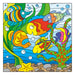Colouring book page of under the sea fish and reeds in different colours 