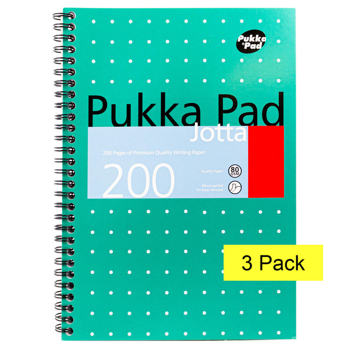 Pukka Pad Jotta Metallic B5 Notebook 200 Pages Pack of 3