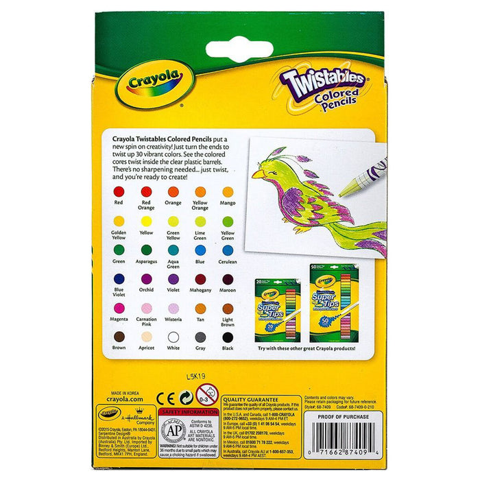 Crayola Twistables Coloured Pencils (30 Pack)