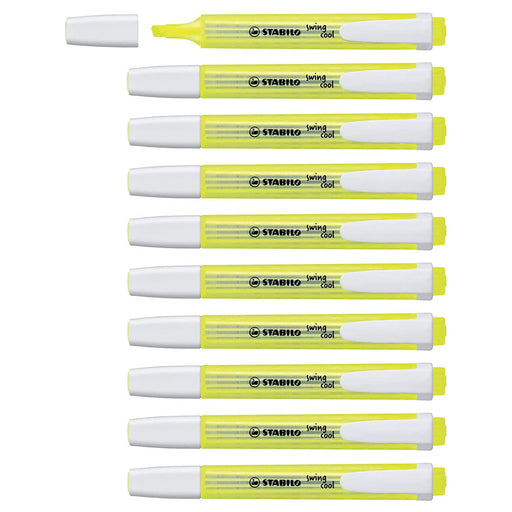 STABILO swing cool Yellow Highlighter Box of 10