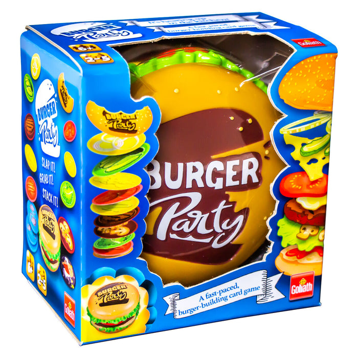 Burger Party Game in cardboard box with colourful packaging 