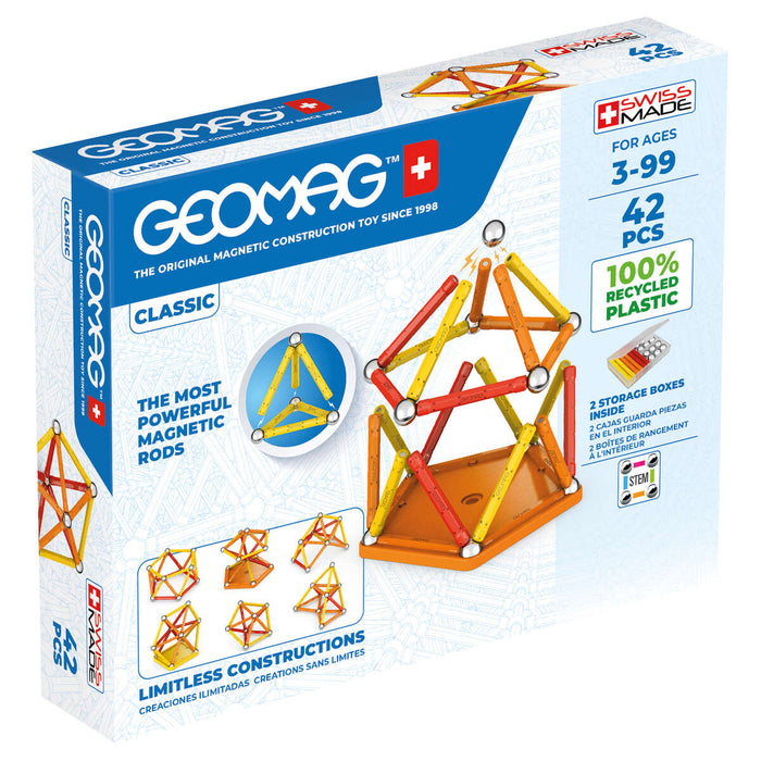 Geomag Classic 42 Piece Magnetic Construction Set 100% Recycled Plastic