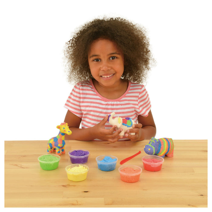 Girl playing with Galt Activity Kit Beady Animals