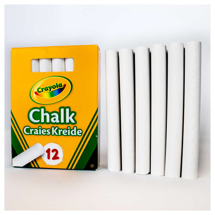 Crayola 12 White and 12 Coloured Anti-dust Chalks Bundle