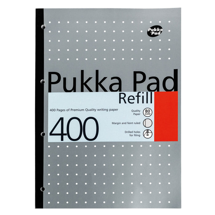 Pukka Pad A4 Metallic Refill Pad Ruled 400 pages Pack of 5 (styles vary)