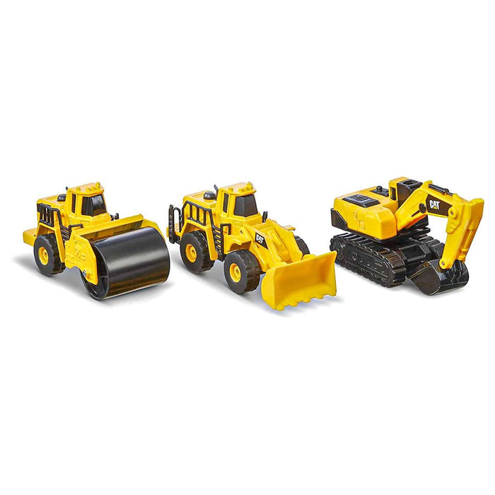 CAT Metal Wheel Loader, Excavator and Steam Roller 3 Pack