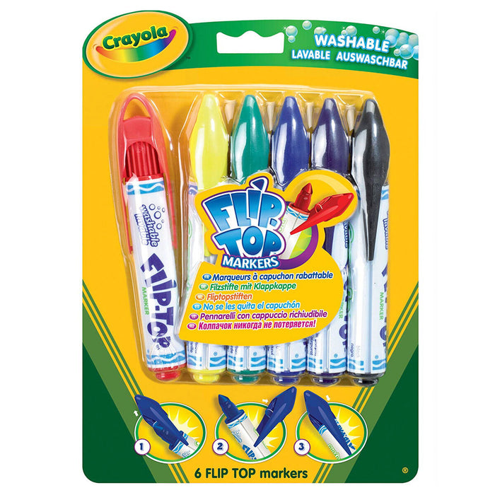 Crayola Flip Top Wahable Markers (6 Pack)