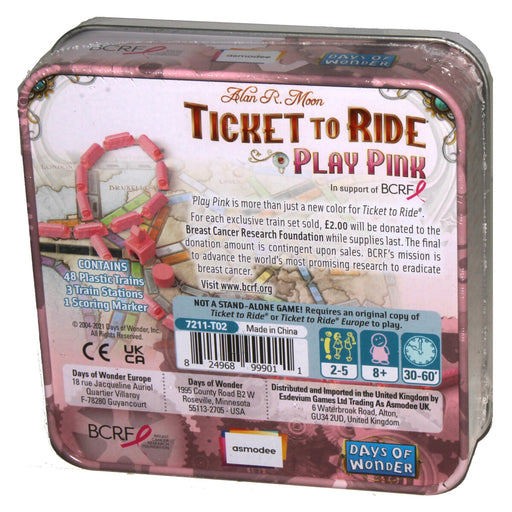 Ticket To Ride: Play Pink Limited Edition Board Game Expansion