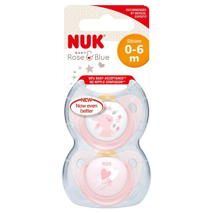 NUK R&B Latex Soother Rose Size 1 (Pack of 2)