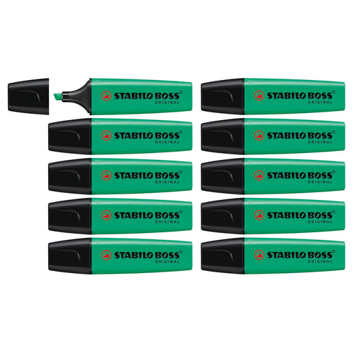 STABILO BOSS ORIGINAL Turquoise Highlighter Box of 10