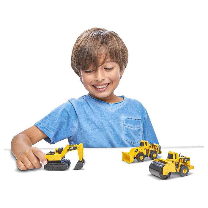 CAT Metal Wheel Loader, Excavator and Steam Roller 3 Pack