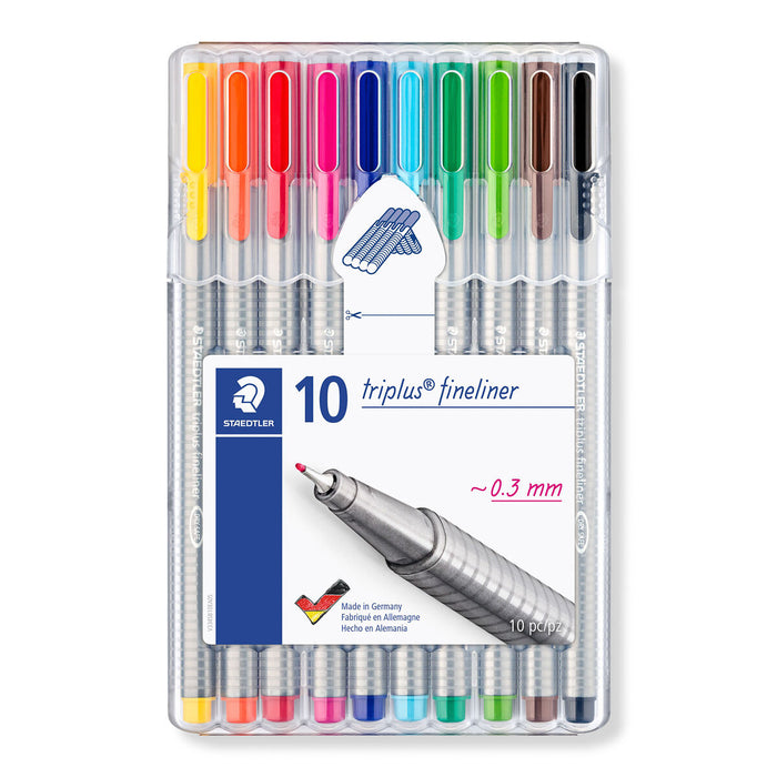 Staedtler Triplus Fineliner Pens 10 Brilliant Colours