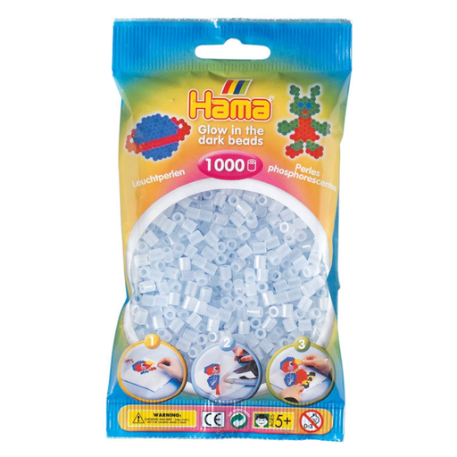 Hama Midi Beads Blue Glow in the Dark 1000 Piece Pack