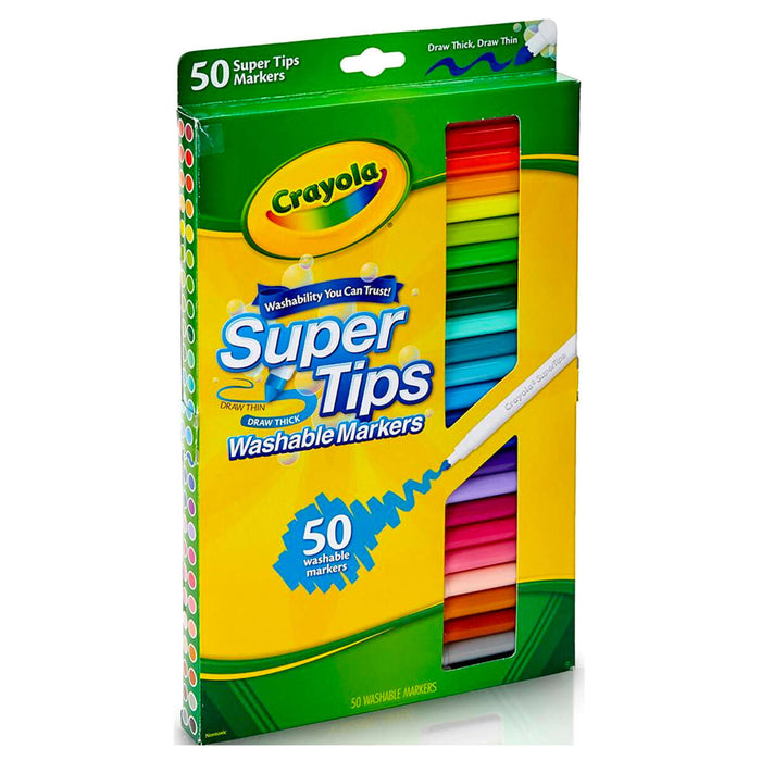 Crayola 50 Super Tips Washable Coloured Markers — Booghe