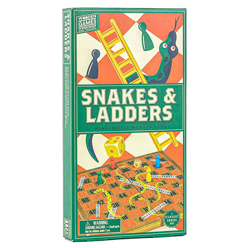 Snakes & Ladders Handcrafted Wooden Board Game