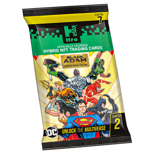 Hro DC Unlock the Multiverse Chapter 2 Black Adam Limited Edition Hybrid NFT Trading Cards 4 Pack
