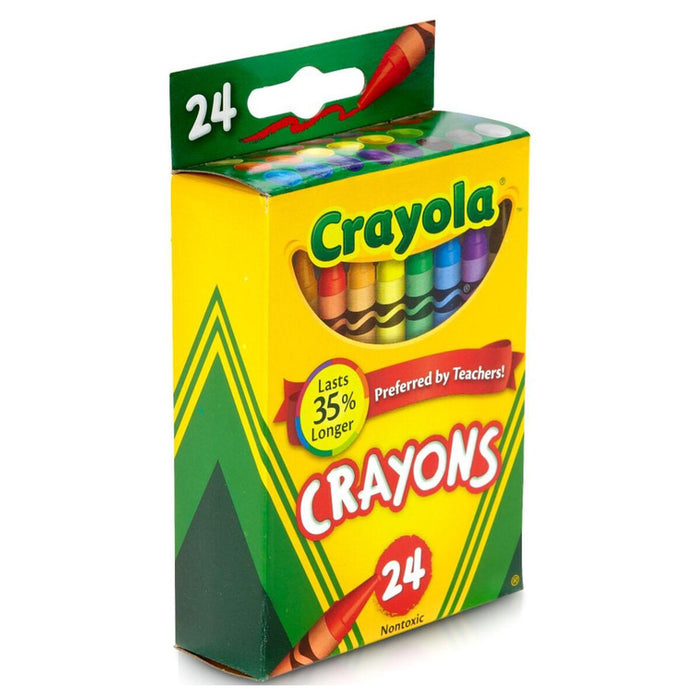 Crayola 24 Coloured Crayons Lasts 35% Longer (12 Pack Bundle)