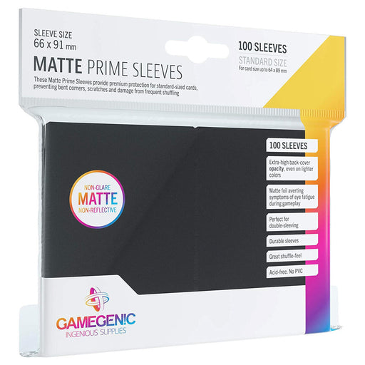 Gamegenic 100 Matte Prime Sleeves for Gaming Cards Black
