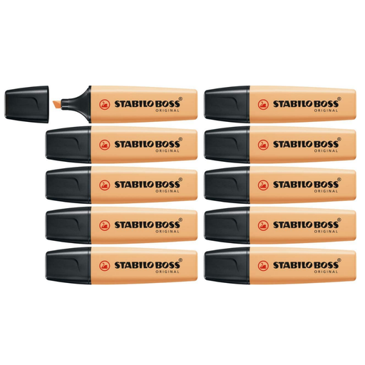 STABILO BOSS ORIGINAL Pastel Pale Orange Highlighter Box of 10