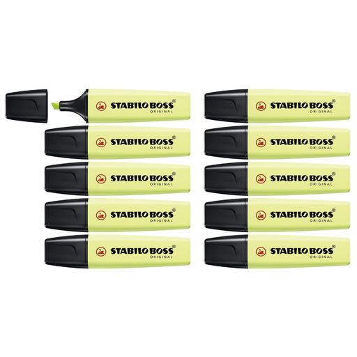 STABILO BOSS ORIGINAL Pastel Milky Yellow Highlighter Box of 10