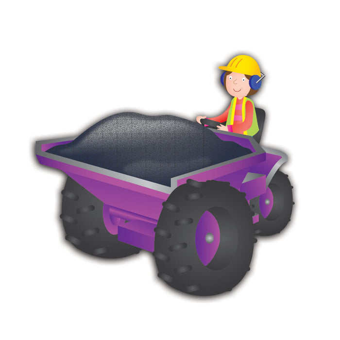 Galt Construction Site puzzle jigsaw of man driving purple digger