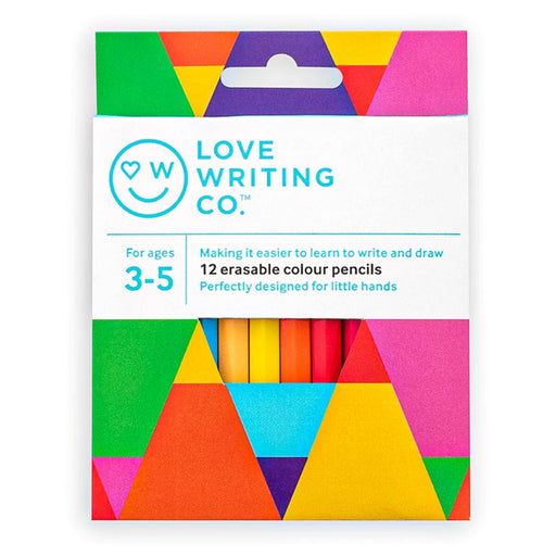 Love Writing Co. 12 Erasable Colour Pencils Age 3-5 Years