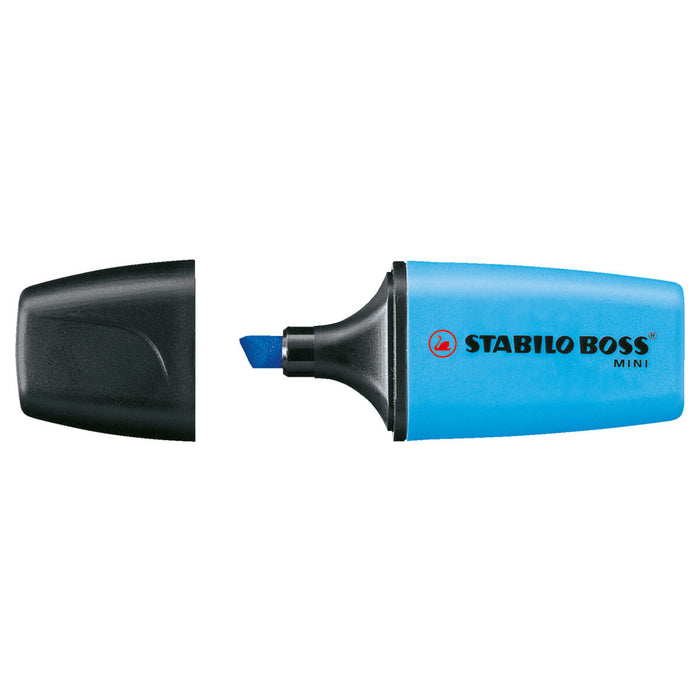 STABILO BOSS MINI Blue Highlighter Box of 10