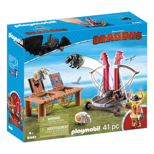 Playmobil DreamWorks Dragons Gobber the Belch with Sheep Sling Playset