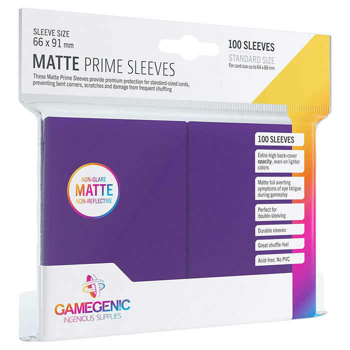 Gamegenic 100 Matte Prime Sleeves for Gaming Cards Purple