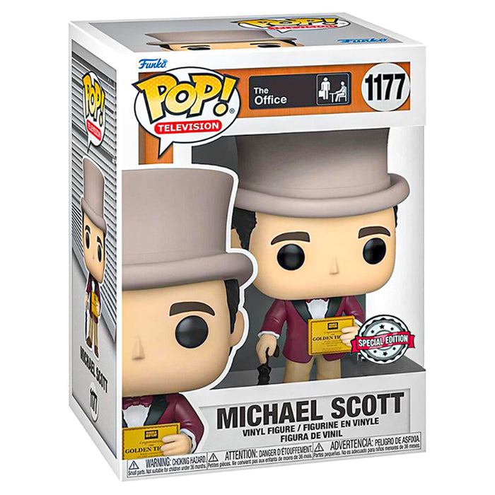 Funko Pop! Television: The Office Michael Scott with Golden Ticket Vinyl Figure Special Edition #1177
