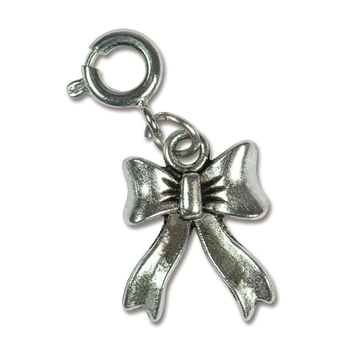 Bow jewellery charm in silver 