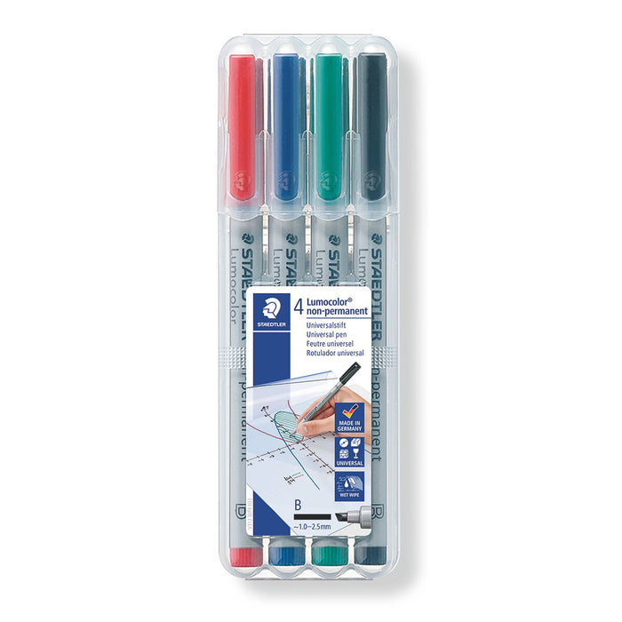 Staedtler Lumocolor Non-Permanent Universal Broad Line Pens Pack of 4