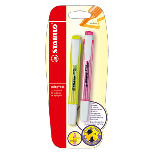 STABILO swing cool Assorted Colours Highlighter Pack of 2