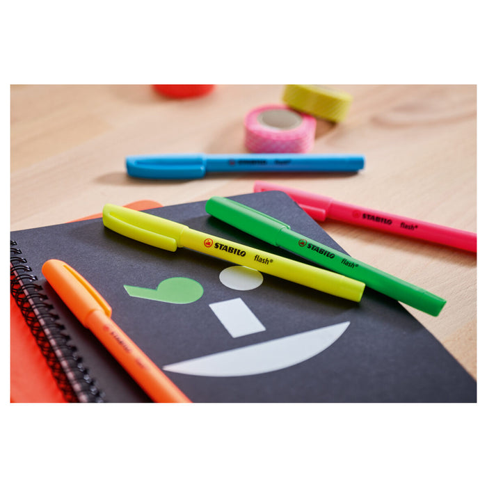 STABILO flash Assorted Colours Highlighter Wallet Pack of 4