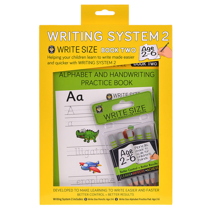 Write Size Writing System 2 Practice Pad & Pencils Set Age 2-6