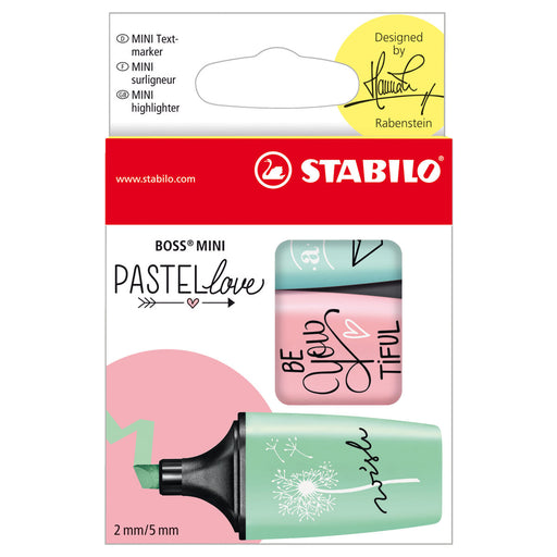 STABILO BOSS MINI Pastellove Assorted Colours Highlighter Pack of 3