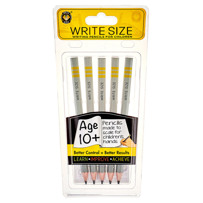 Write Size Pencils Age 10+ Pack of 5