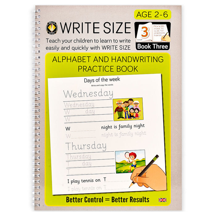 Write Size Writing System 3 Practice Pad & Pencils Set Age 2-6