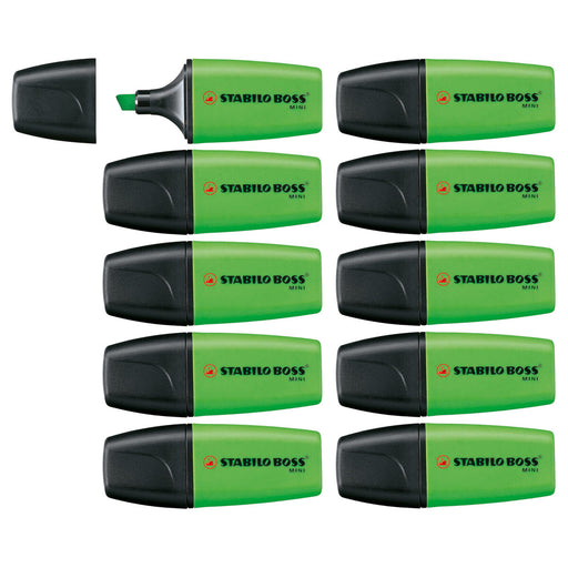 STABILO BOSS MINI Green Highlighter Box of 10